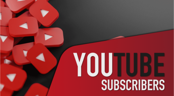 YouTube Subscribers label with youtube logos on the left